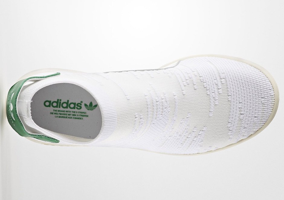 Ajuste Útil Ardilla adidas-stan-smith-sock-primeknit-white-green-4 | Desempacados