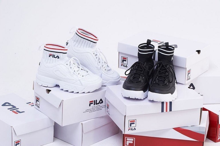 fila disruptor ii iridescent silver & white shoes