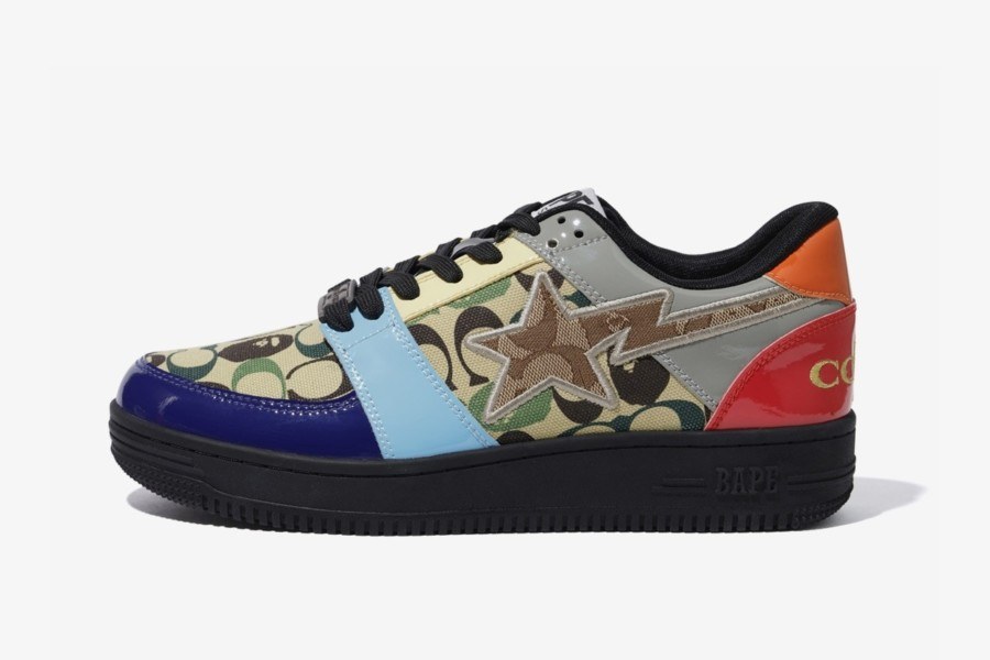 a bathing ape bapesta coach multi